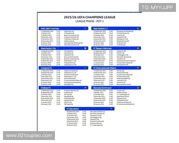 2025欧冠赛程最新安排揭晓 各大豪门对决时间表全面更新 2025欧冠赛程最新安排揭晓 各大豪门对决时间表全面更新